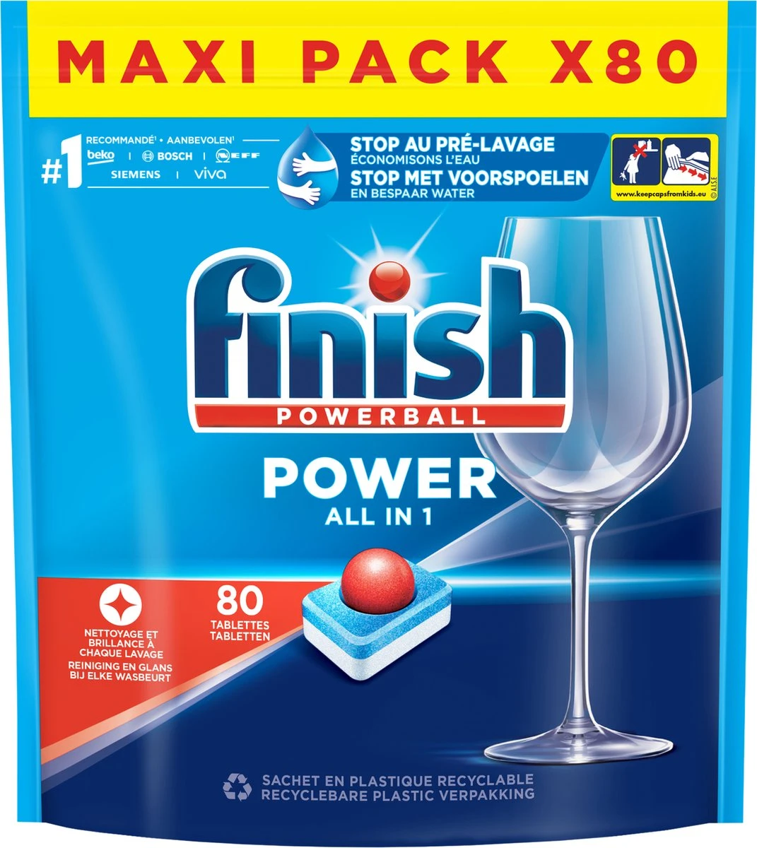 Finish Power All In One Regular Vaatwastabletten - 80 Stuks 2 Finish Power All In One Regular Vaatwastabletten - 80 Stuks