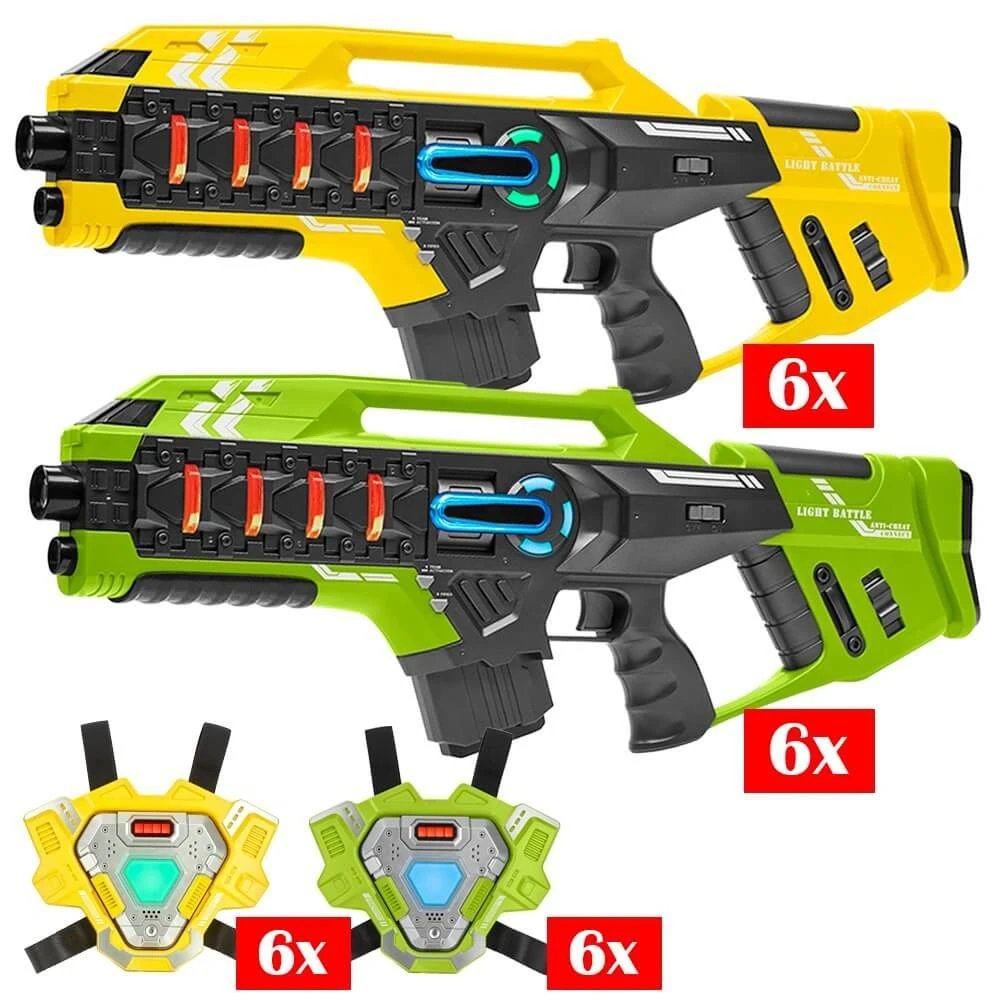 12 Light Battle Connect Mega Blasters + Vesten - Geel/Groen 2 12 Light Battle Connect Mega Blasters + Vesten - Geel/Groen