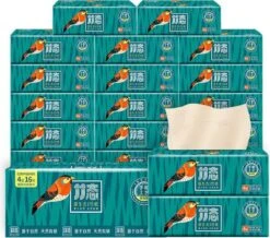 BAMTIME Bamboo Tissues Doos 4-laags Tissues / 90pcs 16box -karton -PeeWee-winkel 1200x1058