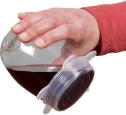 Siliconen Vershoud Deksels – Set Van 6 Stuks – Flexibel – Herbruikbaar – Wit - Stretch Tot Wel 30 Cm -PeeWee-winkel 1200x1097