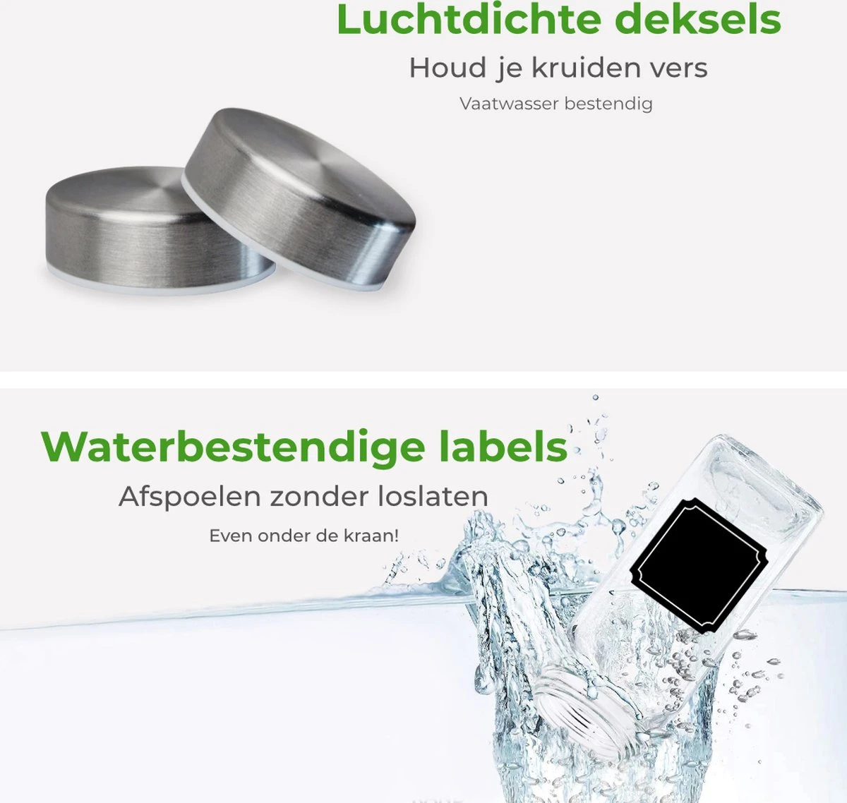 Soothe 24 Glazen Kruidenpotjes Set Met 2 Soorten Strooideksels – Kruidenstrooier – Compleet Pakket Incl Kruidenpotjes Stickers, Krijtstift En Accessoires 13 Soothe 24 Glazen Kruidenpotjes Set Met 2 Soorten Strooideksels – Kruidenstrooier – Compleet Pakket Incl Kruidenpotjes Stickers, Krijtstift En Accessoires - Afbeelding 11