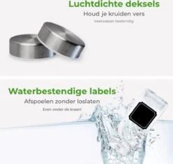 Soothe 48 Glazen Kruidenpotjes Set Met 2 Soorten Strooideksels – Kruidenstrooier – Compleet Pakket Incl Kruidenpotjes Stickers, Krijtstift En Accessoires 22 Soothe 48 Glazen Kruidenpotjes Set Met 2 Soorten Strooideksels – Kruidenstrooier – Compleet Pakket Incl Kruidenpotjes Stickers, Krijtstift En Accessoires -PeeWee-winkel 1200x1138 3