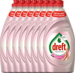 Dreft Clean & Care Rose & Satin Afwasmiddel - 8x780ml - Voordeelverpakking