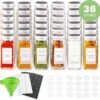 36 Glazen Kruidenpotjes Vierkant Met Deksel - Kruidenstrooier - Complete Set Met Strooideksels, Voorbedrukte Stickers En Trechter - Inhoud 120 Ml - 10,5 X 4,3 Cm 2 36 Glazen Kruidenpotjes Vierkant Met Deksel - Kruidenstrooier - Complete Set Met Strooideksels, Voorbedrukte Stickers En Trechter - Inhoud 120 Ml - 10,5 X 4,3 Cm -PeeWee-winkel 1200x1182