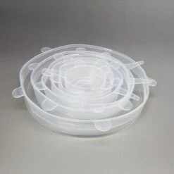 Siliconen Vershoud Deksels – Set Van 6 Stuks – Flexibel – Herbruikbaar – Wit - Stretch Tot Wel 30 Cm -PeeWee-winkel 1200x1200 16