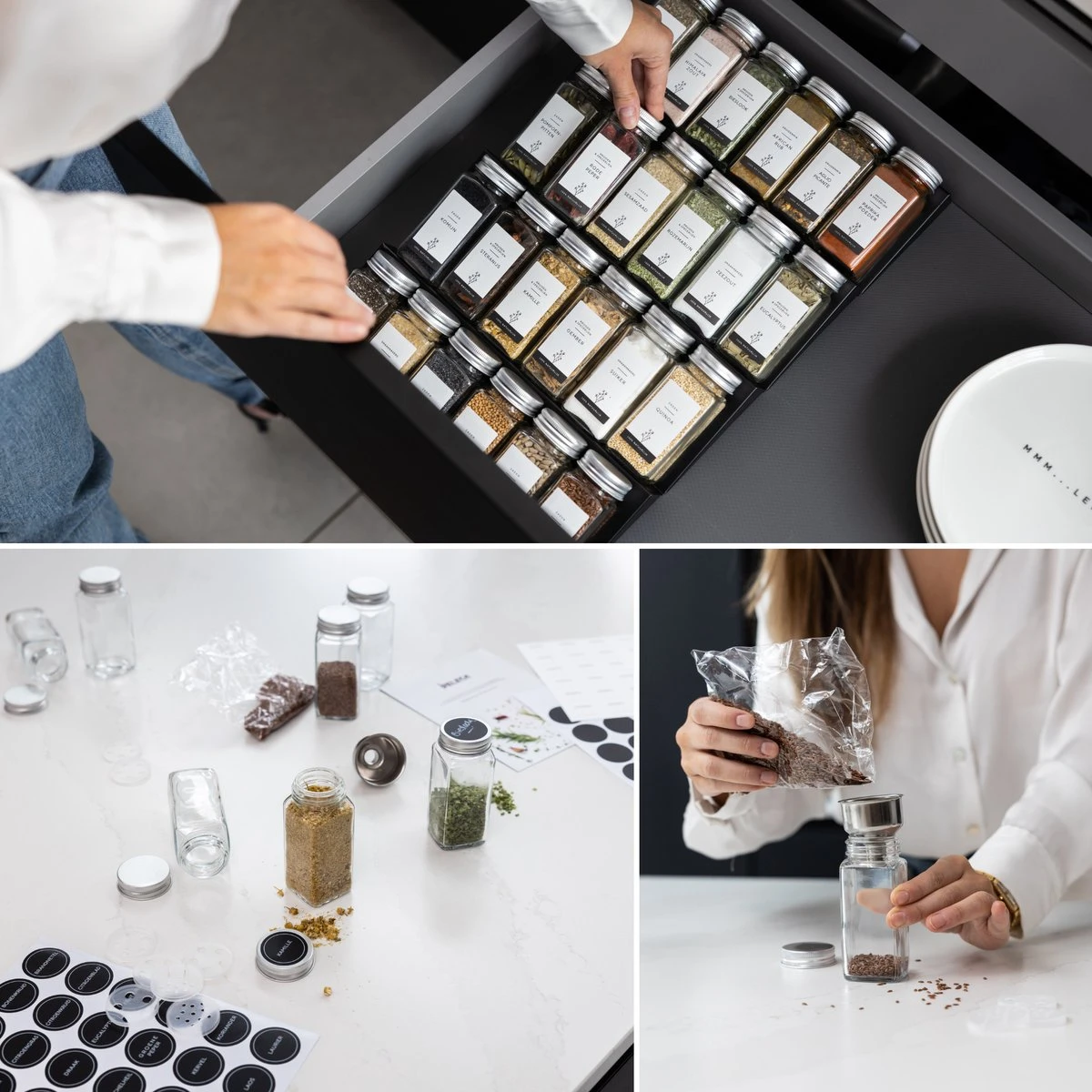 Deleca 24 Glazen Kruidenpotjes - Incl. 3 Soorten Stickers En Strooideksel Set - Voorraadpotten Glas Met Deksel - Kruidenstrooier - 10,5 X 4,3 Cm - Vierkant / 120 Ml 5 Deleca 24 Glazen Kruidenpotjes - Incl. 3 Soorten Stickers En Strooideksel Set - Voorraadpotten Glas Met Deksel - Kruidenstrooier - 10,5 X 4,3 Cm - Vierkant / 120 Ml - Afbeelding 3