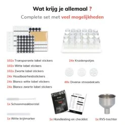 Deleca 24 Glazen Kruidenpotjes - Incl. 3 Soorten Stickers En Strooideksel Set - Voorraadpotten Glas Met Deksel - Kruidenstrooier - 10,5 X 4,3 Cm - Vierkant / 120 Ml 17 Deleca 24 Glazen Kruidenpotjes - Incl. 3 Soorten Stickers En Strooideksel Set - Voorraadpotten Glas Met Deksel - Kruidenstrooier - 10,5 X 4,3 Cm - Vierkant / 120 Ml -PeeWee-winkel 1200x1200 33