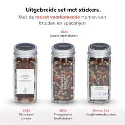 Deleca 24 Glazen Kruidenpotjes - Incl. 3 Soorten Stickers En Strooideksel Set - Voorraadpotten Glas Met Deksel - Kruidenstrooier - 10,5 X 4,3 Cm - Vierkant / 120 Ml 18 Deleca 24 Glazen Kruidenpotjes - Incl. 3 Soorten Stickers En Strooideksel Set - Voorraadpotten Glas Met Deksel - Kruidenstrooier - 10,5 X 4,3 Cm - Vierkant / 120 Ml -PeeWee-winkel 1200x1200 34