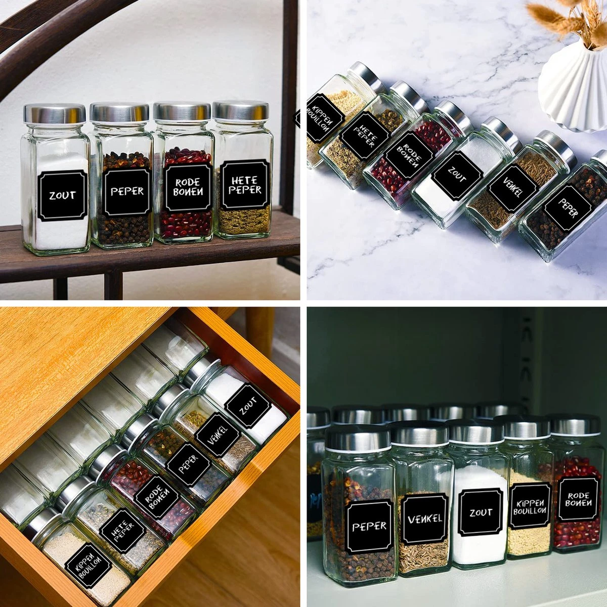 Soothe 24 Glazen Kruidenpotjes Set Met 2 Soorten Strooideksels – Kruidenstrooier – Compleet Pakket Incl Kruidenpotjes Stickers, Krijtstift En Accessoires 11 Soothe 24 Glazen Kruidenpotjes Set Met 2 Soorten Strooideksels – Kruidenstrooier – Compleet Pakket Incl Kruidenpotjes Stickers, Krijtstift En Accessoires - Afbeelding 9