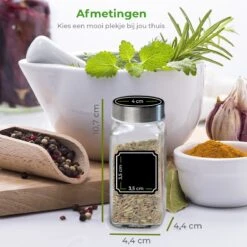 Soothe 48 Glazen Kruidenpotjes Set Met 2 Soorten Strooideksels – Kruidenstrooier – Compleet Pakket Incl Kruidenpotjes Stickers, Krijtstift En Accessoires 21 Soothe 48 Glazen Kruidenpotjes Set Met 2 Soorten Strooideksels – Kruidenstrooier – Compleet Pakket Incl Kruidenpotjes Stickers, Krijtstift En Accessoires -PeeWee-winkel 1200x1200 71