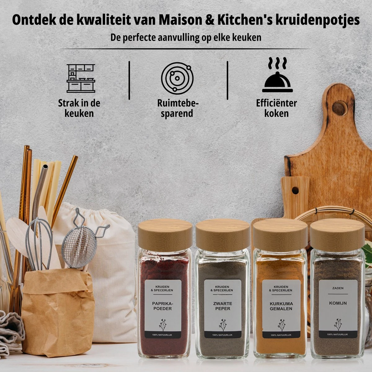 24 Glazen Kruidenpotjes Set Met 3 Soorten Strooideksels – Kruidenstrooier – Compleet Pakket Incl Kruidenpotjes Stickers, Krijtstift En Accessoires - Bamboo Deksel 9 24 Glazen Kruidenpotjes Set Met 3 Soorten Strooideksels – Kruidenstrooier – Compleet Pakket Incl Kruidenpotjes Stickers, Krijtstift En Accessoires - Bamboo Deksel - Afbeelding 7