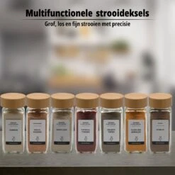 24 Glazen Kruidenpotjes Set Met 3 Soorten Strooideksels – Kruidenstrooier – Compleet Pakket Incl Kruidenpotjes Stickers, Krijtstift En Accessoires - Bamboo Deksel 27 24 Glazen Kruidenpotjes Set Met 3 Soorten Strooideksels – Kruidenstrooier – Compleet Pakket Incl Kruidenpotjes Stickers, Krijtstift En Accessoires - Bamboo Deksel -PeeWee-winkel 1200x1200 80