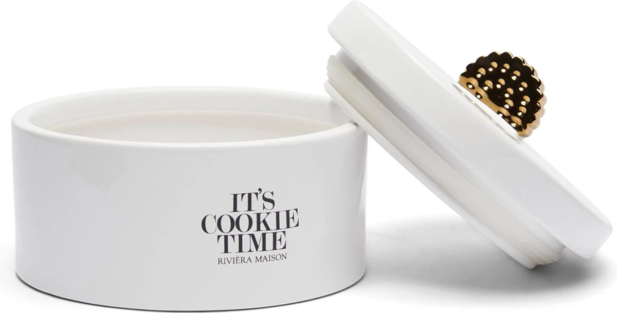 Riviera Maison Voorraadpot Met Deksel, Koekjestrommel - It's Cookie Time Storage Jar - Wit - Porselein 5 Riviera Maison Voorraadpot Met Deksel, Koekjestrommel - It's Cookie Time Storage Jar - Wit - Porselein - Afbeelding 3