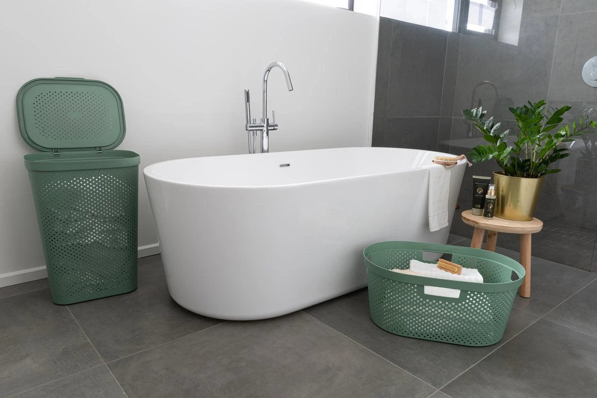 Curver Infinity Recycled Dots Wasmand - 40L - 2 Stuks - Groen 5 Curver Infinity Recycled Dots Wasmand - 40L - 2 Stuks - Groen - Afbeelding 3