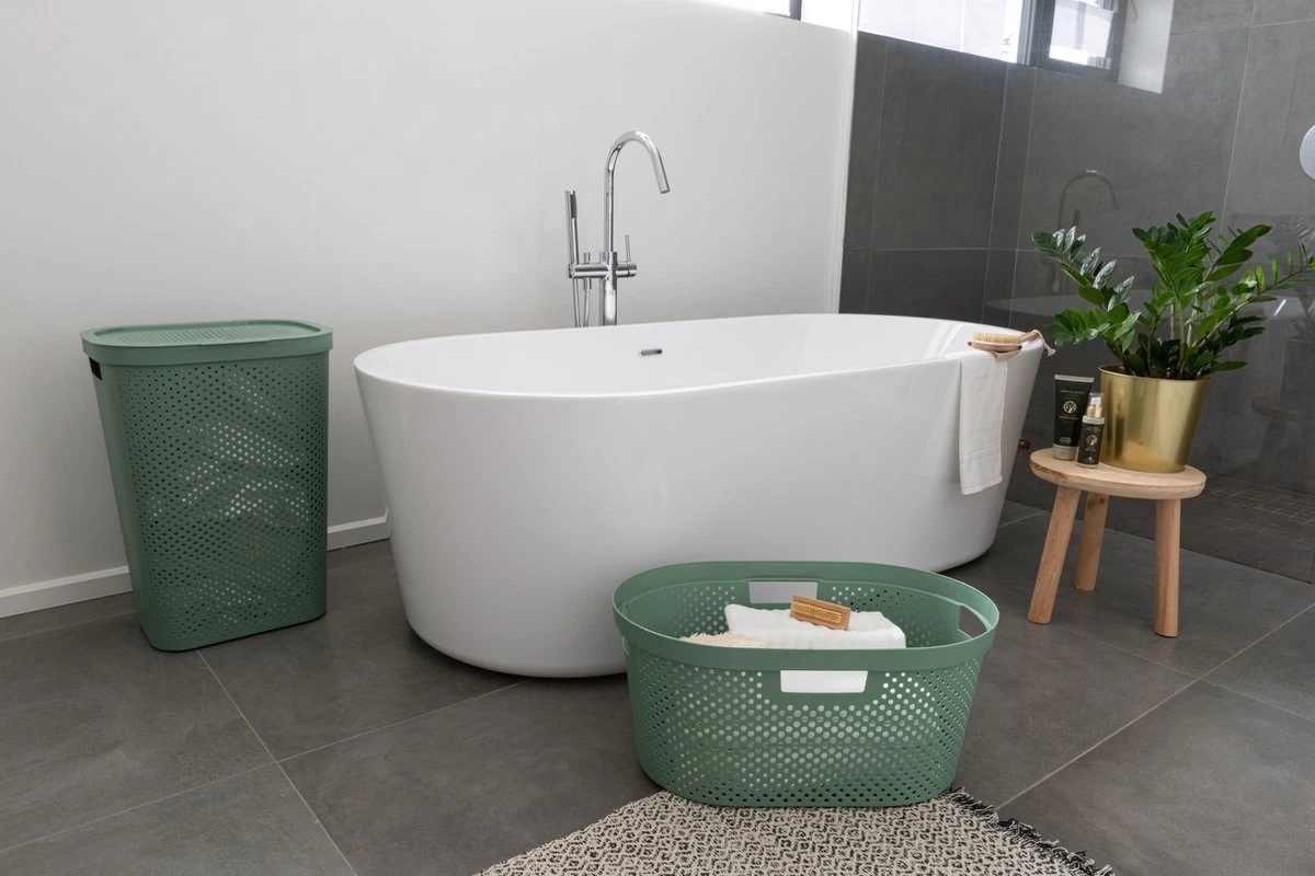 Curver Infinity Recycled Dots Wasmand - 40L - 2 Stuks - Groen 7 Curver Infinity Recycled Dots Wasmand - 40L - 2 Stuks - Groen - Afbeelding 5