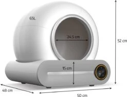 Merkloos Petlux® Zelfreinigende Automatische Kattenbak Met App En LED-Touch -PeeWee-winkel 1200x921