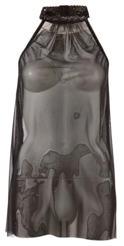 Korte, Transparante Zwarte Babydoll Van NO:XQSE Lingerie 11 Korte, Transparante Zwarte Babydoll Van NO:XQSE Lingerie -PeeWee-winkel 27410401111 hollow nor b