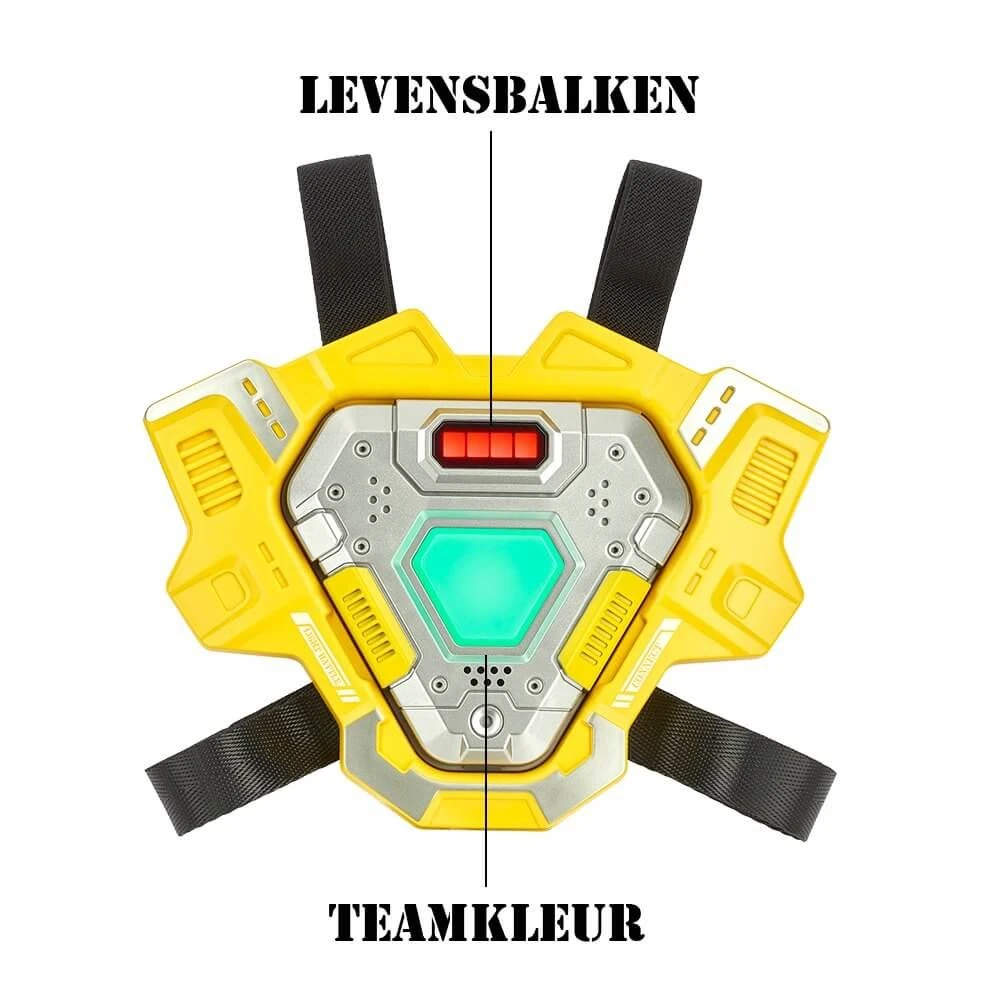 4 Connect Mega Blasters - Blauw/Rood/Geel/Groen + 4 Vesten 7 4 Connect Mega Blasters - Blauw/Rood/Geel/Groen + 4 Vesten - Afbeelding 5