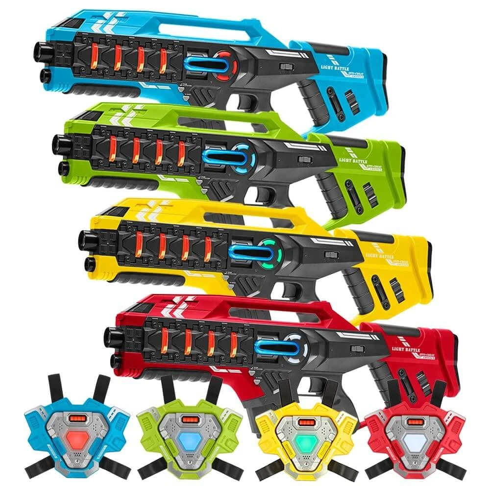 4 Connect Mega Blasters - Blauw/Rood/Geel/Groen + 4 Vesten 3 4 Connect Mega Blasters - Blauw/Rood/Geel/Groen + 4 Vesten