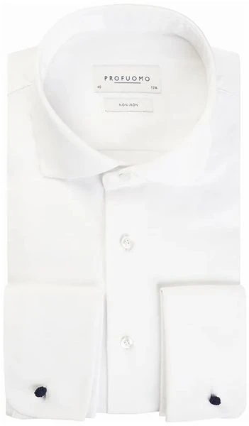 Profuomo Shirt Cutaway Dubbel Manchet Wit 2 Profuomo Shirt Cutaway Dubbel Manchet Wit
