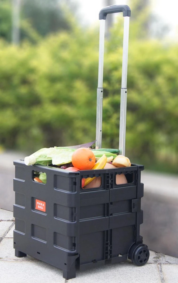 MH Label - XXL - Boodschappentrolley - 70 Liter - Inklapbaar Boodschappenkrat - Vouwkrat Op Trolley - Boodschappenkar - Opbergkrat - Opvouwbaar - Krat Trolley 4 MH Label - XXL - Boodschappentrolley - 70 Liter - Inklapbaar Boodschappenkrat - Vouwkrat Op Trolley - Boodschappenkar - Opbergkrat - Opvouwbaar - Krat Trolley - Afbeelding 2