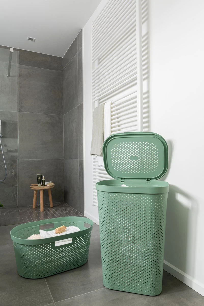Curver Infinity Recycled Dots Wasmand - 40L - 2 Stuks - Groen 6 Curver Infinity Recycled Dots Wasmand - 40L - 2 Stuks - Groen - Afbeelding 4