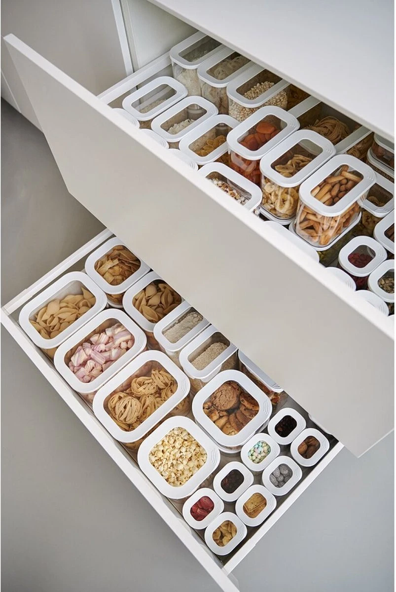 Mepal – Bewaardoos Modula 1000 Ml – Wit –– Voorraaddoos - Bewaardoos Met Deksel – Luchtdicht – Transparant - Stapelbaar 8 Mepal – Bewaardoos Modula 1000 Ml – Wit –– Voorraaddoos - Bewaardoos Met Deksel – Luchtdicht – Transparant - Stapelbaar - Afbeelding 6