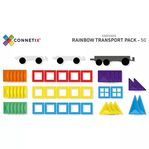 Connetix Magentische Tegels Rainbow - Transport - 50st 12 Connetix Magentische Tegels Rainbow - Transport - 50st - Afbeelding 10
