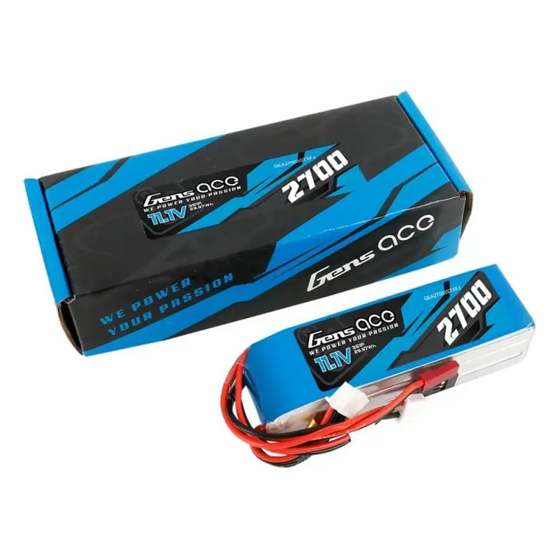 Gens Ace 3S LiPo 2700mAh 11.1V Zenderaccu - Futaba/XHR/SYP 2 Gens Ace 3S LiPo 2700mAh 11.1V Zenderaccu - Futaba/XHR/SYP - Afbeelding 2