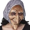 Gezichtsmasker Heks Met Kap Zwart/wit -PeeWee-winkel gezichtsmasker heks met kap zwart wit