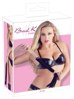 Bad Kitty Leren Flogger Met Glazen Dildo Handvat 12 Bad Kitty Leren Flogger Met Glazen Dildo Handvat -PeeWee-winkel glazen flogger1
