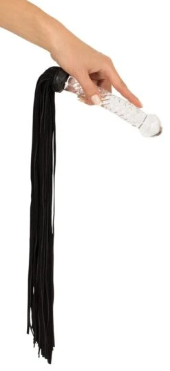 Bad Kitty Leren Flogger Met Glazen Dildo Handvat 10 Bad Kitty Leren Flogger Met Glazen Dildo Handvat -PeeWee-winkel glazen flogger4