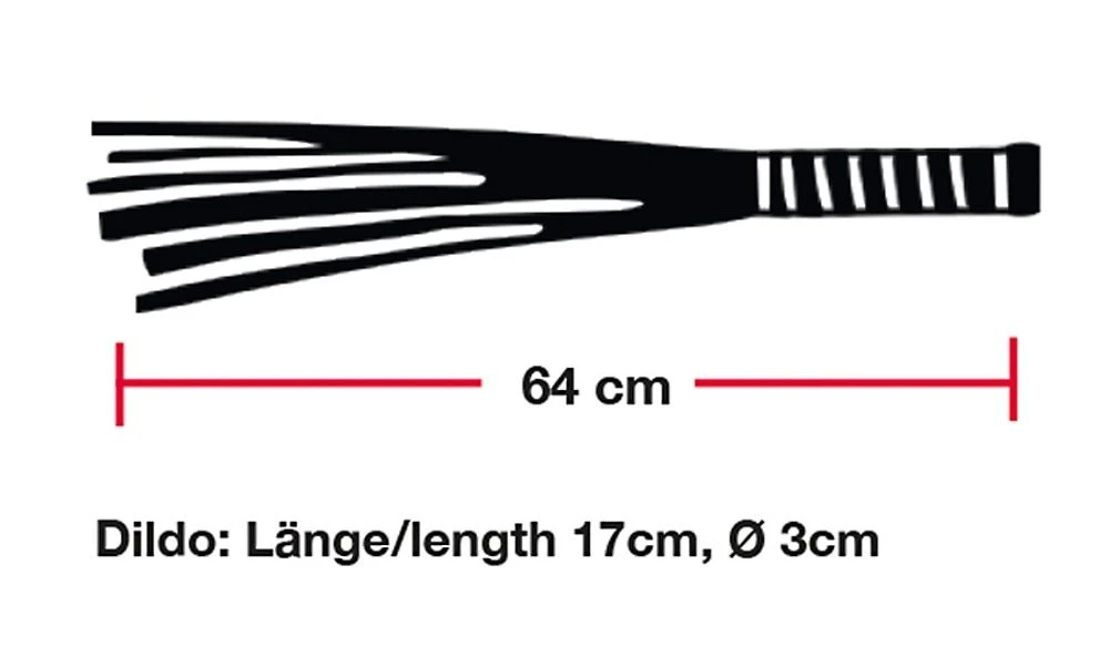 Bad Kitty Leren Flogger Met Glazen Dildo Handvat 6 Bad Kitty Leren Flogger Met Glazen Dildo Handvat - Afbeelding 4