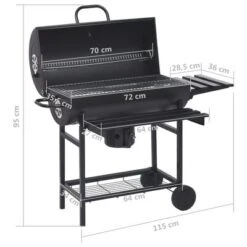 VidaXL Barbecuevat Met Wielen En Schappen 115x85x95 Cm Staal Zwart 22 VidaXL Barbecuevat Met Wielen En Schappen 115x85x95 Cm Staal Zwart -PeeWee-winkel image 10 313636