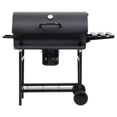 VidaXL Barbecuevat Met Wielen En Schappen 115x85x95 Cm Staal Zwart 5 VidaXL Barbecuevat Met Wielen En Schappen 115x85x95 Cm Staal Zwart - Afbeelding 3