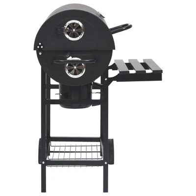 VidaXL Barbecuevat Met Wielen En Schappen 115x85x95 Cm Staal Zwart 6 VidaXL Barbecuevat Met Wielen En Schappen 115x85x95 Cm Staal Zwart - Afbeelding 4