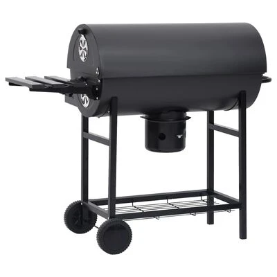 VidaXL Barbecuevat Met Wielen En Schappen 115x85x95 Cm Staal Zwart 7 VidaXL Barbecuevat Met Wielen En Schappen 115x85x95 Cm Staal Zwart - Afbeelding 5