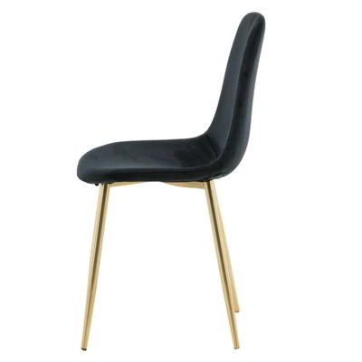Venture Home Eetkamerstoelen 2 St Polar Fluweel Zwart En Messing 7 Venture Home Eetkamerstoelen 2 St Polar Fluweel Zwart En Messing - Afbeelding 6