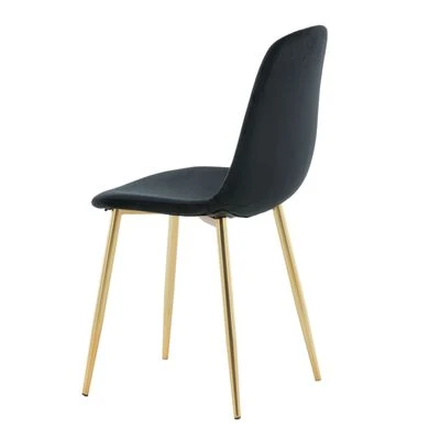 Venture Home Eetkamerstoelen 2 St Polar Fluweel Zwart En Messing 8 Venture Home Eetkamerstoelen 2 St Polar Fluweel Zwart En Messing - Afbeelding 7