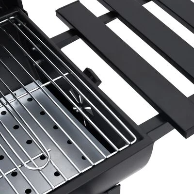 VidaXL Barbecuevat Met Wielen En Schappen 115x85x95 Cm Staal Zwart 11 VidaXL Barbecuevat Met Wielen En Schappen 115x85x95 Cm Staal Zwart - Afbeelding 9