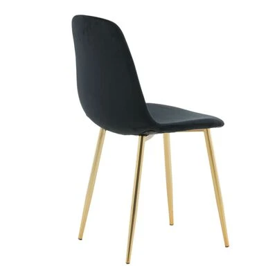 Venture Home Eetkamerstoelen 2 St Polar Fluweel Zwart En Messing 10 Venture Home Eetkamerstoelen 2 St Polar Fluweel Zwart En Messing - Afbeelding 9