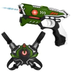 KidsTag Lasergame Set - 2 Laserguns + 2 Vesten - Rood/groen -PeeWee-winkel kidstag lasergame set 2 laserguns 2 vesten rood groen 3
