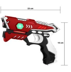 KidsTag Lasergame Set - 2 Laserguns + 2 Vesten - Rood/groen -PeeWee-winkel kidstag lasergame set 2 laserguns 2 vesten rood groen 4