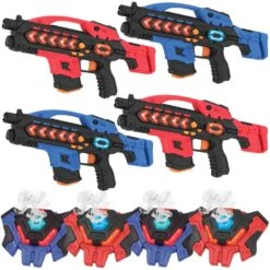 KidsTag Plus Lasergame Set: 4 Lasergame Geweren + 4 Waterdam