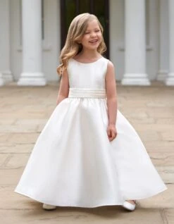 Tabitha An Adorable Mikado Flowergirl Dress With A Bow