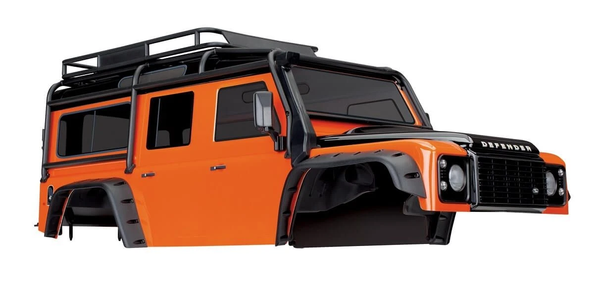 Traxxas TRX-4 Land Rover Defender Orange Painted Body 2 Traxxas TRX-4 Land Rover Defender Orange Painted Body